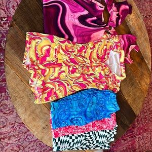 70s Outfits—3 Flare Pants, Romper, Dress—Costume, Groovy